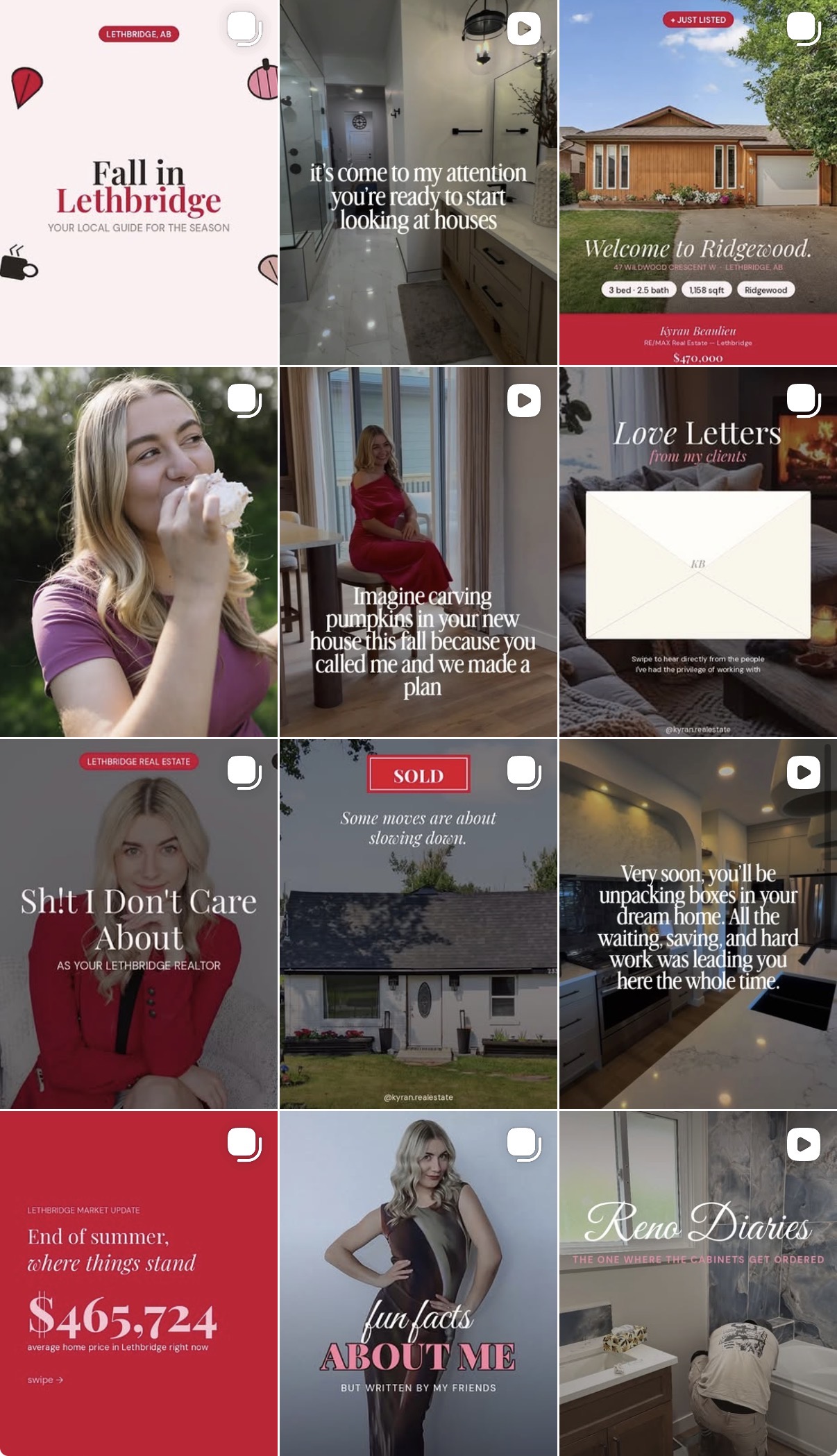 Real estate client Instagram grid